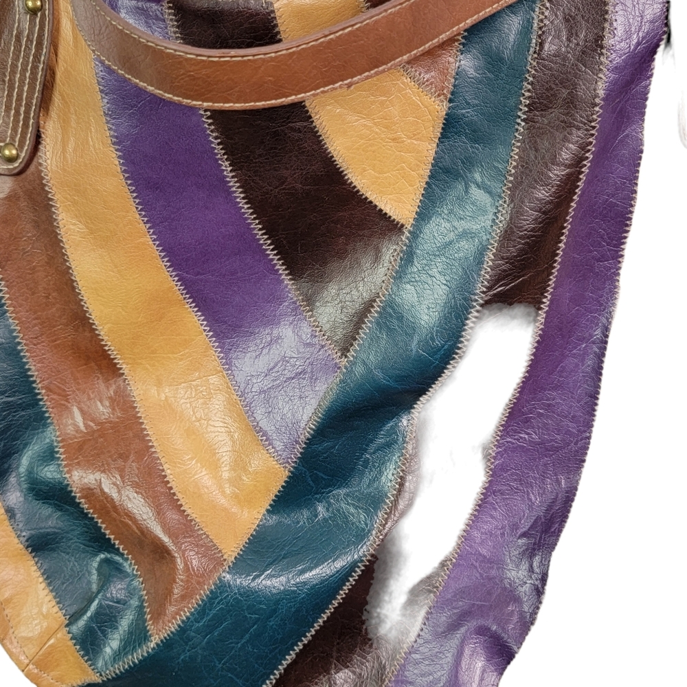DECREE Patchwork Colorblock Vintage Style Boho Crossbody Shoulder Bag Purse - Picture 8 of 16